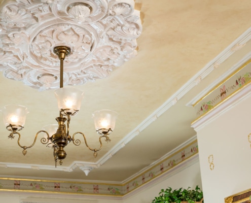 Interior ceiling light medallion and trim